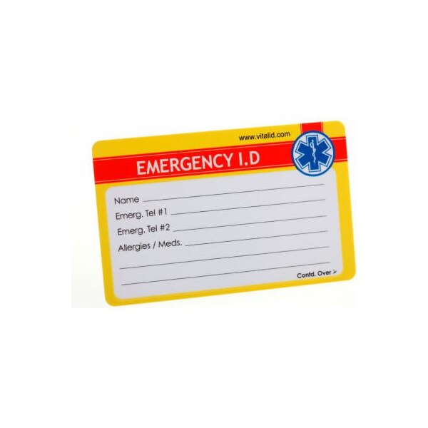 Vital Id Vital ID Plastic Wallet ID Card 2-1/2in x 9in, 200 Pieces WSID-04 - main